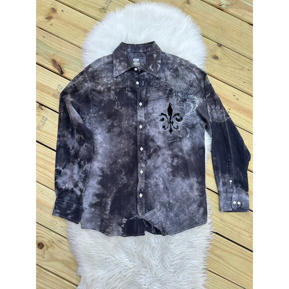 Vintage Y2K Black Winged Grunge Route 66 Button Shirt - Picture 2 of 7